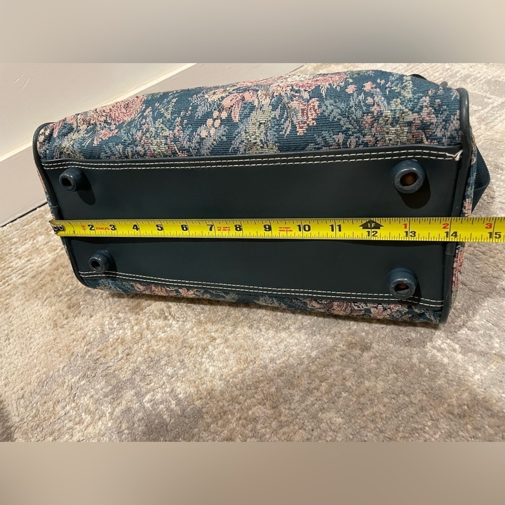 Vintage Atlantic Luggage 14" Tapestry Weekend Floral Bag Travel Mrs.Doubtfure - Picture 10 of 12